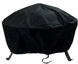 Round Outdoor Fire Pit Cover - Waterproof and Weather Resistant Black Heavy Duty Vinyl PVC