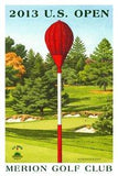 Signed 2013 U.S. Open Merion Mini-Poster by Lee Wybranski - Wicker Basket
