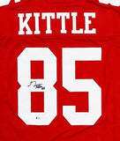 George Kittle Autographed Red Pro Style Jersey- Beckett Authenticated 8