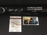 Kyle Wright Atlanta Braves Autographed Signed Black Baseball Bat JSA COA