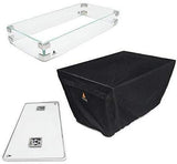 Fire Table 3 Piece Rectangle Accessory Set - Tempered Glass Lid Insert
