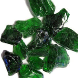 Fire Pit Fire Glass in Green, Extreme Tempature Rating, Good for Propane or Natural Gas