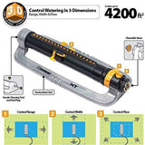 Melnor XT4200M XT Metal Oscillating Lawn Sprinkler, Black