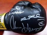 Boxing Greats Autographed Black Everlast Boxing Glove With 3 Signatures Including Sugar Ray Leonard, Thomas Hearns & Roberto Duran RH Stock #112583