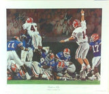 Mike Bobo & Robert Edwards Autographed/Signed Classic Noah Stokes 15x12 NCAA Print Silver Ink "Back on Top"