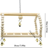 7 Packs Bird Parrot Swing Chewing Toys- Natural Wood Hanging Bell Bird Cage Toys