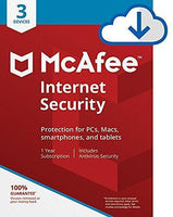 McAfee Internet Security, 3 Device, Antivirus Software, Password Manager, 1 Year Subscription- [Download Code]- 2020 Ready