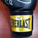 Boxing Greats Autographed Black Everlast Boxing Glove With 3 Signatures Including Sugar Ray Leonard, Thomas Hearns & Roberto Duran RH Stock #112583