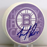 Noel Acciari Boston Bruins Signed Autographed Hockey Fights Cancer Puck