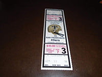 1980 SAN FRANCISCO 49ERS AT NEW ORLEANS SAINTS FOOTBALL FULL TICKET MANNING