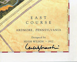 Signed 2013 U.S. Open Course Map of Merion GC by Lee Wybranski