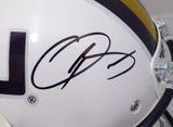 ODELL BECKHAM JR. AUTOGRAPHED WHITE LSU TIGERS FULL SIZE REPLICA HELMET BECKETT BAS STOCK #133475