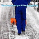 Heavy Duty Rolling Snow Pusher/Shovel 26" Wide with 6" Pivot Wheels & Adjustable Handle
