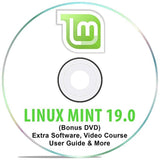 Linux Mint 19.0 LIVE Cinnamon Install USB 16Gb Bootable with Persistence 64 Bit Operating System + Bonus Software & Linux Course DVD Disk