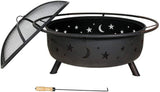 Cosmic Outdoor Fire Pit - 42 Inch Large Bonfire Wood Burning Patio & Backyard Firepit