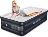 Twin Air Mattress with Built-in Pump for Guests, Inflatable Double High Elevated Airbed