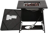 Firepit LP Gas Fireplace 28" Square Table 50,000BTU Fire Pit, Best Firetable, Black