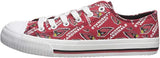 FOCO NFL Womens Low Top Repeat Print Canvas Shoes-Arizona Cardinals