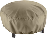 Outdoor Fire Pit Cover, Round Fire Bowl Cover, Kettle Ottoman Cover, Neutral Taupe