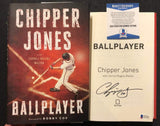 Chipper Jones signed Book Ballplayer 1st Print Braves WS Champ HOF BAS Beckett