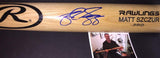 Matt Szczur Chicago Cubs Autographed Signed Engraved Bat Blonde