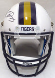 ODELL BECKHAM JR. AUTOGRAPHED WHITE LSU TIGERS FULL SIZE REPLICA HELMET BECKETT BAS STOCK #133475