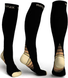 Compression Socks for Men & Women 20-30 mmHg - Athletic Fit-(1 Pair) Black & Beige