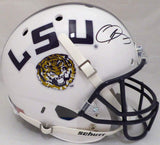 ODELL BECKHAM JR. AUTOGRAPHED WHITE LSU TIGERS FULL SIZE REPLICA HELMET BECKETT BAS STOCK #133475