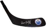 Wayne Gretzky Autographed Edmonton Oilers Logo Black Stick Blade W/PROOF, Picture of Wayne Signing For Us, Edmonton Oilers, Los Angeles Kings