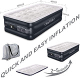 Twin Air Mattress with Built-in Pump for Guests, Inflatable Double High Elevated Airbed