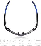 Hulislem S1 Sport Polarized Sunglasses FDA Approved Black- Blue