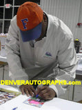 Thurman Thomas Autographed/Signed Buffalo Bills Goal Line Art Blue HOF