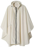 Rain Poncho Jacket Coat Hooded for Adults with Pockets. Beige