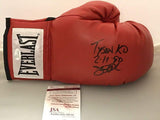 Autographed/Signed James Buster Douglas"Tyson KO 2-11-90" Red Everlast Boxing Glove JSA COA