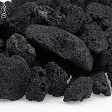 LAVA-M-10 American Fire Glass Medium Sized Black Lava Rock – Porous, All-Natural