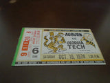 1974 GEORGIA TECH AT AUBURN FOOTBALL TICKET STUB EX-MINT