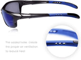 Hulislem S1 Sport Polarized Sunglasses FDA Approved Black- Blue