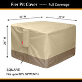 Gas Fire Pit Cover Square - 600D Heavy Duty Patio Outdoor Fire Pit Table Cover
