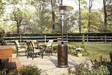 Propane Patio Heater w/Wheels, 48,000 BTU w/Table and 33" Heat Shield, Tall, Hammered Bronze