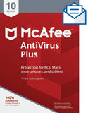 McAfee AntiVirus Plus, 10 Device, Internet Security Software, 1 Year Subscription- [Key card]- 2020 Ready