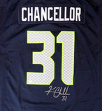 Seattle Seahawks Kam Chancellor Autographed Blue Nike Jersey Size XL MCS Holo