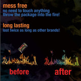 Magical Flames 25-pack: TWICE THE COLOR, half the price! Creates Vibrant, Rainbow Colored Flames
