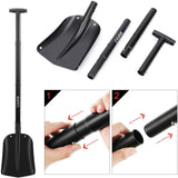 43" / 47" Retractable Snow Shovel, Aluminium Alloy Snow Sand Mud Removal Tool