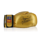Manny Pacquiao Signed Gold Boxing Glove. In Display Case