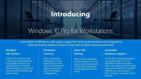 Microsoft Windows 10 Pro 64-bit for Workstations OEM License