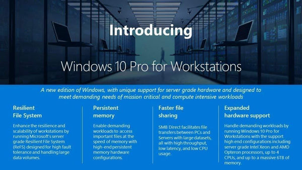 Microsoft Windows 10 Pro 64-bit for Workstations OEM License