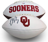 Lincoln Riley Autographed Oklahoma Sooners Signed Logo Football PSA DNA COA