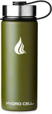 Stainless Steel Water Bottle w/Straw & Wide Mouth Lids ,Army 18 oz