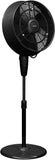 Outdoor Misting Fan Oscillating Pedestal Fan with Three Gentle Mist Nozzles, AF-520B, Black