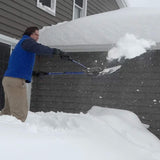 SJ-SHLV01 Shovelution Strain-Reducing Snow Shovel | 18-Inch | Spring Assisted Handle, Blue